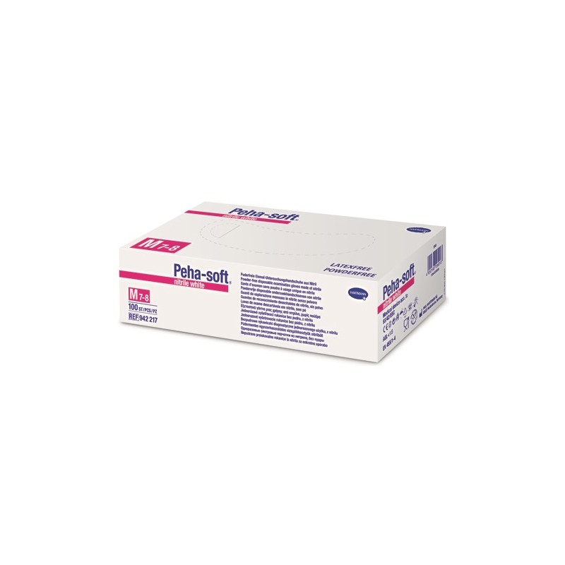 GUANTES PEHA-SOFT NITRILO BLANCO TM 100 UNIDADES