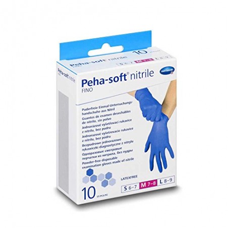 GUANTES PEHA-SOFT NITRILO AZUL TM 10 UNIDADES
